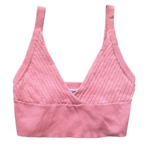 Double Zero Pink V-Neck Crop